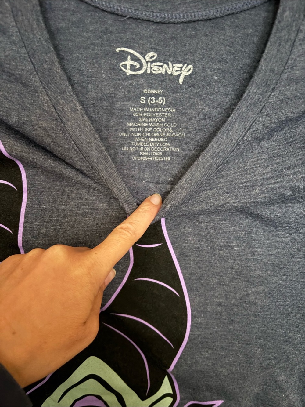 Disney Charcoal Tee with Purple and Green Maleficent Graphic - Picture 2 of 3